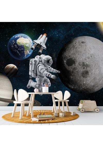 Astronotlu Duvar Kağıdı Güneş Sistemi Duvar Resmi Genç Odası Duvar Posteri