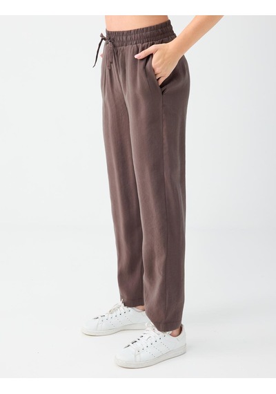 Jimmy Key Jimmy Key Acı Kahve Normal Paça Yüksek Bel Modal Dokuma Pantolon 6sw186563803 Acı Kahverengi