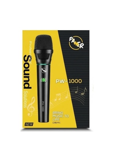 Pawer Pw-1000 Dinamik El Mikrofonu 5 Metre Kablolu, Metal Kasa, 600 Ohm