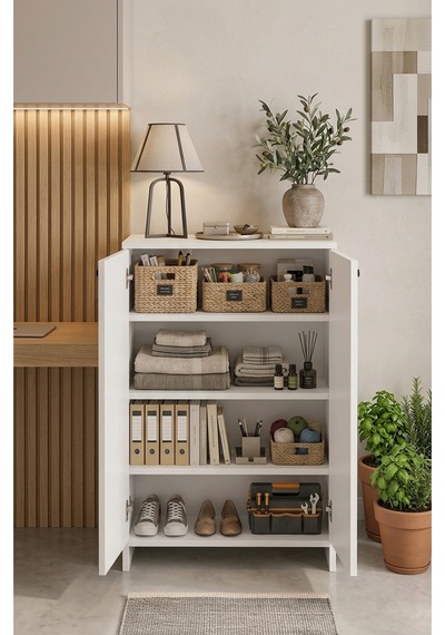Çeltikçi Model 2 Kapaklı Çok Amaçlı Dolap Ayakkabılık Kitaplık Banyo Dolabı Mutfak Dolabı Beyaz Çeltikçi Model 2 Kapaklı Çok Amaçlı Dolap Ayakkabılık Kitaplık Banyo Dolabı Mutfak Dolabı Beyaz