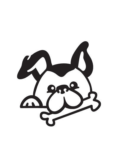 Köpek Ve Kemik Oto Motor Laptop Duvar Folyo Sticker 50x50 Cm