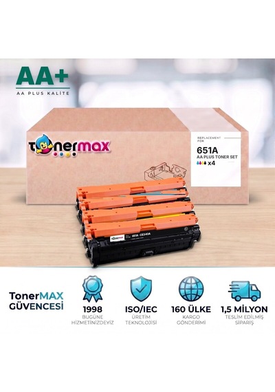 Hp 651a Cmyk Uyumlu Toner Seti Aa Plus / Laserjet Enterprise 700 Color Mfp M775 / Ce340a / Ce341a / Ce342a / Ce343a