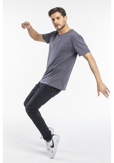 Erkek Bisiklet Yaka Slim Fit Brooklyn Baskılı Tişort Spr 266 001