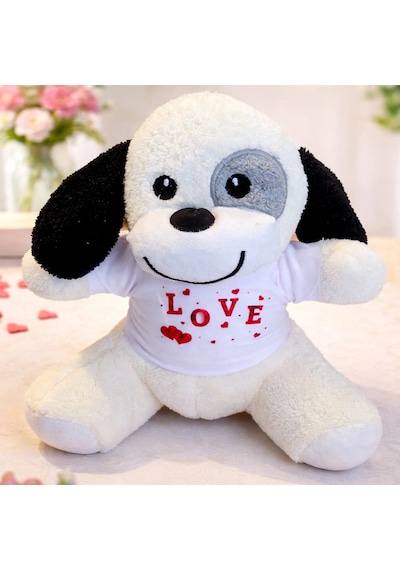 Sevimli Tişörtlü Peluş Köpek 25 Cm Hediye Seçeneği
