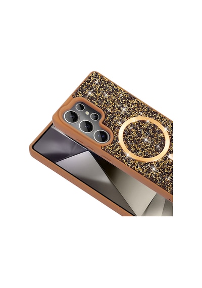 Nihcase Samsung Uyumlu Galaxy S25 Ultra Kılıf Glitter Mozaik Magsafeli Taşlı Pırlanta Kapak