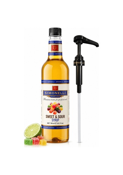 Simonelli Tatlı & Ekşi Sweet & Sour Kahve ve Kokteyl Şurubu 700 ML + Pompa