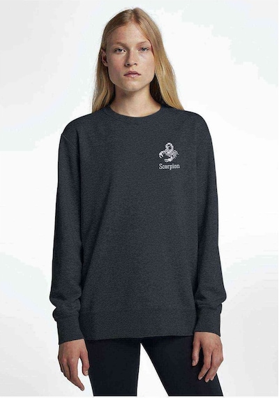 Akrep Burcu Baskılı Füme Antrasit Kadın Sweatshirt