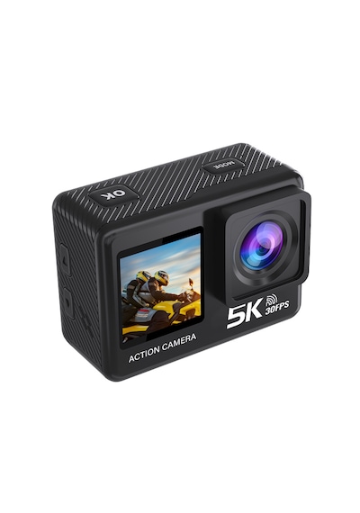 İdragon At-s81tr 5k Aksiyon Kamera 4k 60fps Wifi Çift Ekran 48mp Eıs Stabilizasyon Su Geçirmez Spor Kamera Siyah