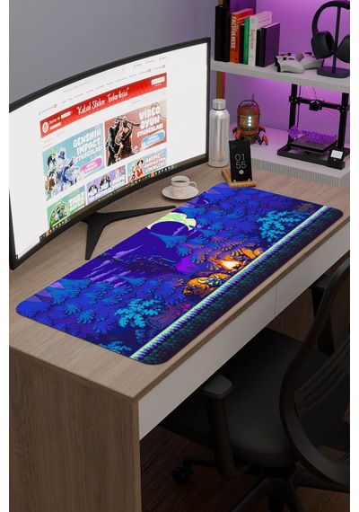 Shovel Knight Kaymaz Dikişli Kauçuk Oyuncu Mousepad V1 - 90x40 Xxl Gaming Mouse Pad Fare Altlığı
