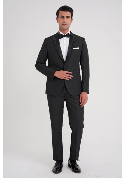 Efor Black 083 Takım Slim Siyah Siyah