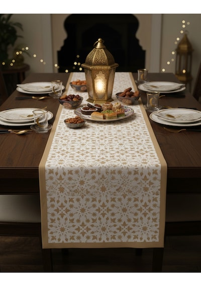 Ramazan Ayı Motifli Dijital Baskılı Runner Masa Örtüsü 40x140 Cm Rmz-4
