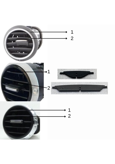 A3 Audi A3-s3-8p-tt Uyumlu 2004-2012 Büyük Ve Küçük Havalandırma Izgara Parçası 2 Adet