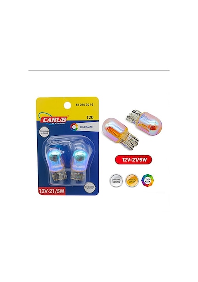 Carub Colormatic - Diadem Ampul - Orange Krom - 12v W21/5w T20 W3