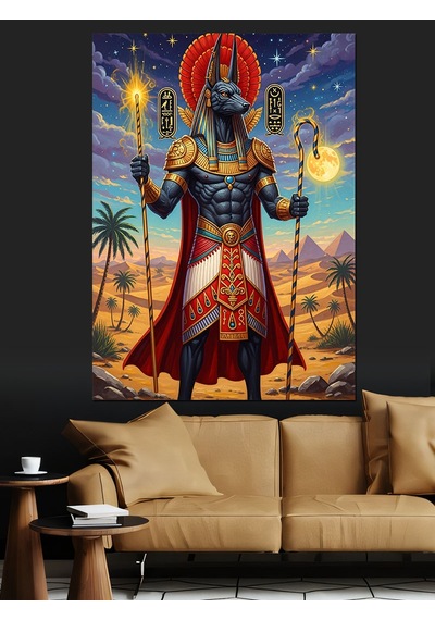 Anubis Dekoratif Kanvas - Mdf Ahşap Tablo