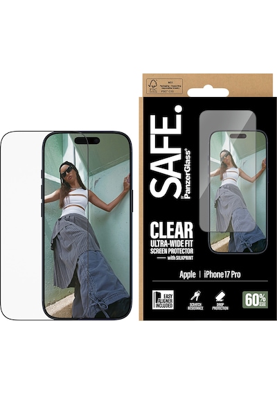 Safe. By Panzerglassİphone Uyumlu 17 Pro Ultra-wide Fit Siyah Çerçeveli Ekran Koruyucu - Çerçeve Aparatlı