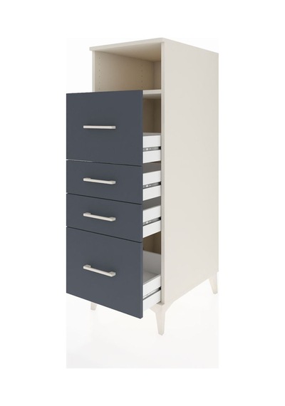 Kronos Dolap Tek Raflı 4 Çekmeceli Tek Kapaklı 44x59x134 Aytaşı-antrasit Aytası