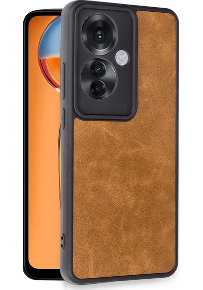 Cosmotex Newface Oppo Reno 11f Kılıf Aras Deri Kapak - Taba