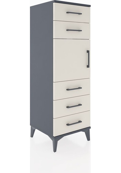 Hyperion Dolap Tek Raflı 5 Çekmeceli Tek Kapaklı 44x44x134 Antrasit-aytaşı Antrasit Hyperion Dolap Tek Raflı 5 Çekmeceli Tek Kapaklı 44x44x134 Antrasit-aytaşı Antrasit