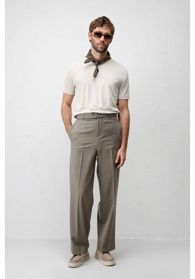 Antioch Relaxed Fit Kemerli Erkek Pantolon Haki