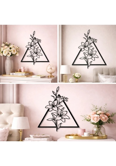 Modern Çiçek Metal Duvar Tablosu