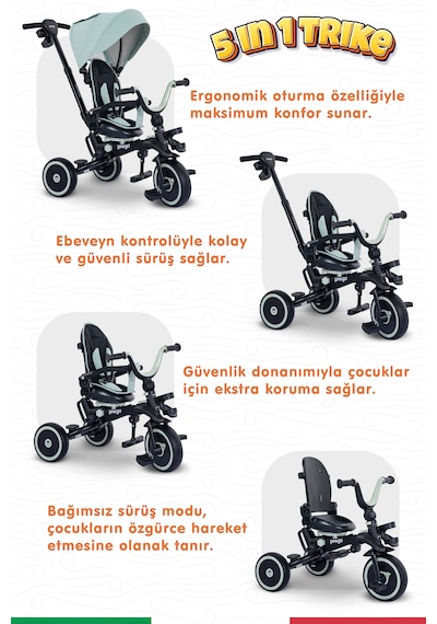 Prego Happy Dino Plus 360 Tamamen Katlanabilir Çocuk Bisikleti