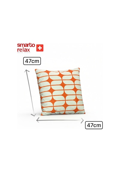 Smarto Relax Içi Dolgulu Kırlent 45x45 Cm Kare Salon & Berjer Kırlenti - Smr-kır-026 Beyaz - Turuncu
