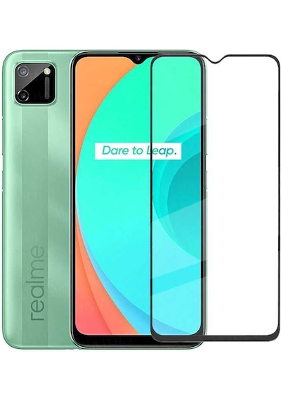 Realme C11 Zore Kenarları Kırılmaya Dayanıklı Cam Ekran Koruyucu