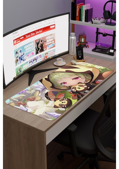 Sayu Genshin Impact Anime Oyuncu V1 - 90x40 Xxl Gaming Mouse Pad Fare Altlığı