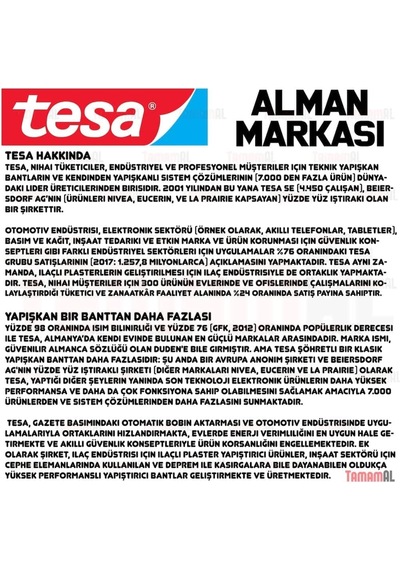 Tesa alman Markası 9 MM Çift Taraflı Köpük Sünger Bant 10 Metre