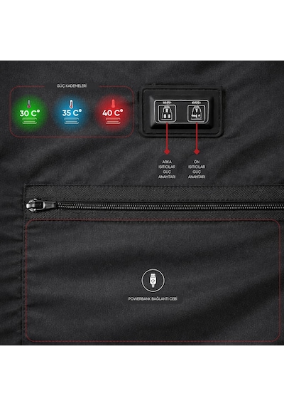 Dickinson Softshell Isıtmalı Yelek Siyah