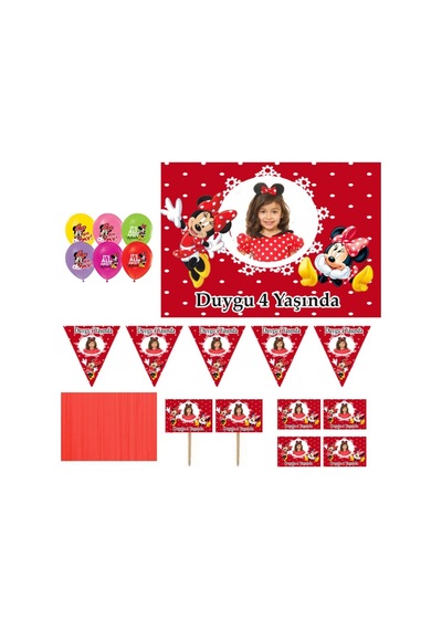 Minnie Kişiye Özel Doğum Günü Parti Seti