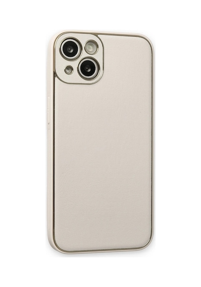 Newface - 384 - Apple iPhone Uyumlu 14 Plus Kılıf Coco Deri Silikon Kapak - Ece-umay - - Beyaz
