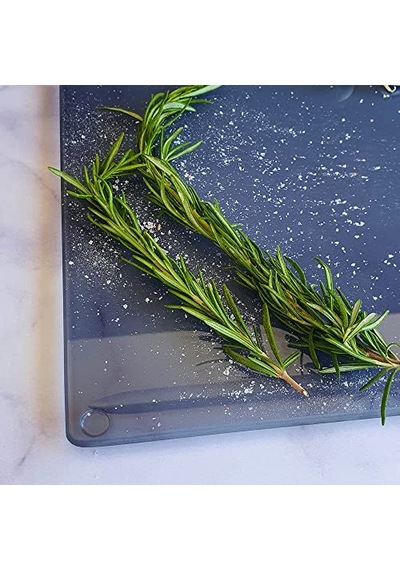 Kanallı Cam Kesme Tahtası - Cam Kesme Tablası Füme Cam, 25cm X 35cm Diğer