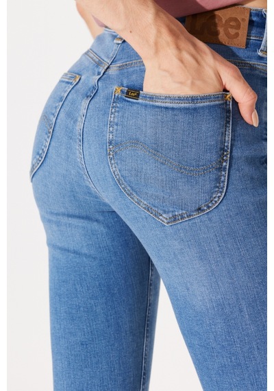 Lee Foreverfit Skinny Fit Dar Kesim Yüksek Bel Çok Dar Paça Mavi Kadın Esnek Jean Denim Kot Pantolon L32SOVD44 Açık Mavi