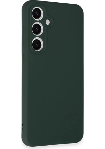 Newface Samsung Galaxy S24 Fe Kılıf Nano İçi Kadife Silikon - Koyu Yeşil