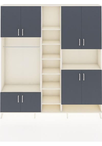 Arges Dolap 18 Raflı 8 Kapaklı Tek Askılı 220x30x243 Aytaşı-antrasit/aytaşı Antrasıt/aytası Arges Dolap 18 Raflı 8 Kapaklı Tek Askılı 220x30x243 Aytaşı-antrasit/aytaşı Antrasıt/aytası