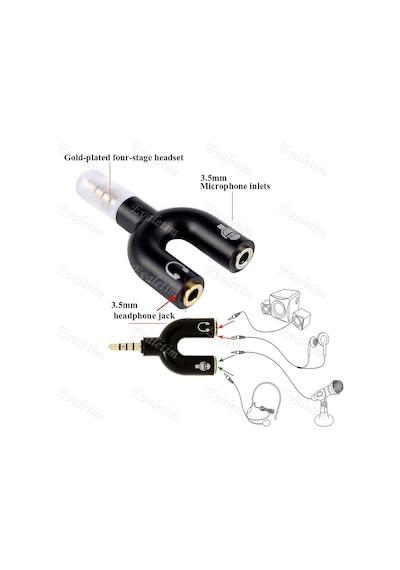 Kulaklık Mikrofon Çoklayıcı 3.5Mm 4456A Ayırıcı Swıtch Dönüştürü