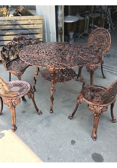 Aluminyumdokumcu Osmanlı 3 Sandalye Kuğu Masa100 Cm Üzümlü Bank