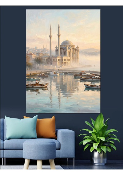 Sisli İstanbul Ve Ortaköy Camii Dekoratif Kanvas - Mdf Ahşap Tablo