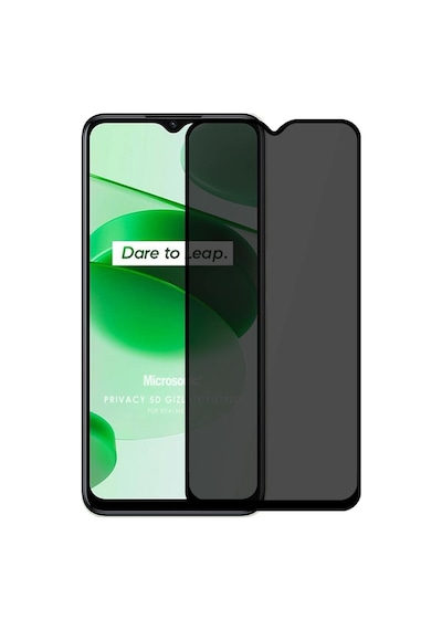 Realme C35 Privacy 5d Gizlilik Filtreli Cam Ekran Koruyucu Siyah Realme C35 İle Uyumlu Ekran Koruyucu