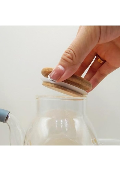 Ayrex 1000ml Bambu Kapaklı Cam Yağlık Ve Sirkelik Dayanıklı Ve Şeffaf Sıvı & Mutfak İçin Hassas Sıvı Öl Diğer