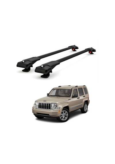 Jeep Cherokee Kk 2008-2012 İçin Ara Atkı Tavan Barı , Araç Üstü Ekipman Taşıma Barı Siyah 2 Adet