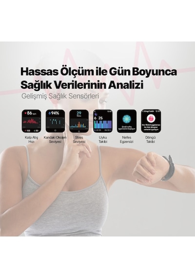 Ttec 2SW04 Tempus Pro 47 MM Amoled Ekranlı Dikdörtgen Kasa Akıllı Saat