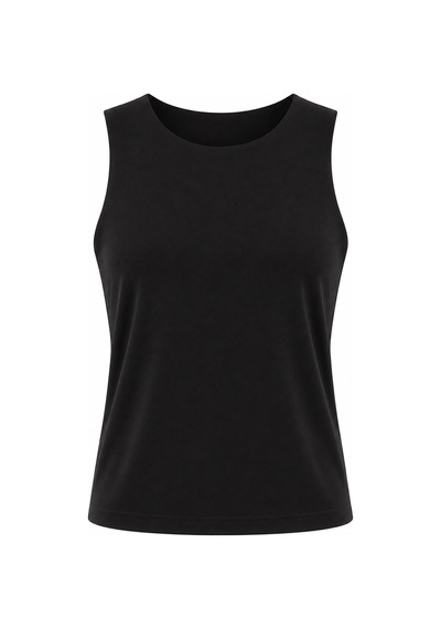 Bonbon Kadın Basic Kolsuz İçi Yarım Astarlı Tshirt Bb2538 SIYAH