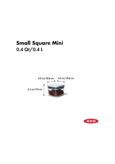 Oxo Saklama Kabı Mini Kare 0.4 Lt