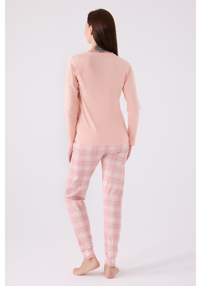 Pierre Cardin 8917 Uzun Kol Kadın Pijama Takımı Somon