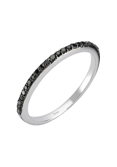 Sirius Siyah Pırlanta Taşlı İnce Yarım Tur Yüzük 0807R0196