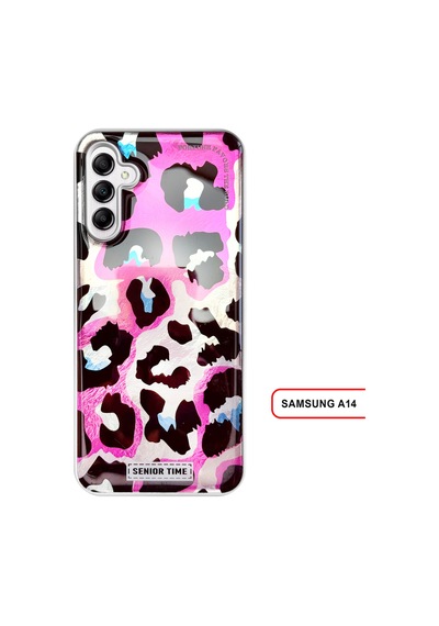 Samsung Galaxy A14 Uyumlu Lüks Leopar Desenli Silikon Telefon Kılıfı Desen4