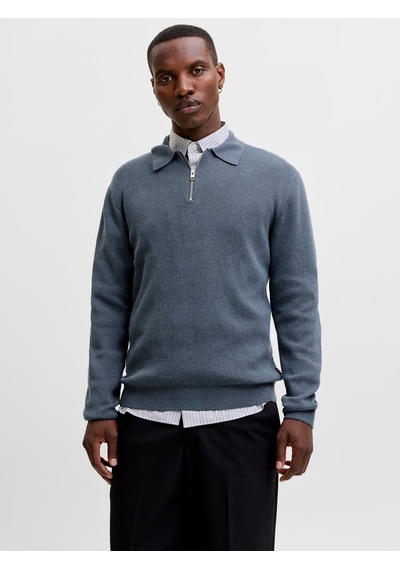 Jack & Jones Jprmılano Stıtch Knıt Zıp Polo Sn Turbulence Çok Renkli