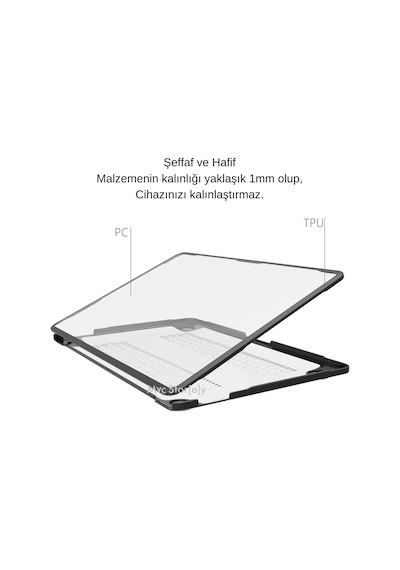 Apple Uyumlu MacBook Pro 13inç M1-m2, Tpu Outdoor A1706 A1708 A1989 A2159 A2251 A2289 A2338 İle Şeffaf
